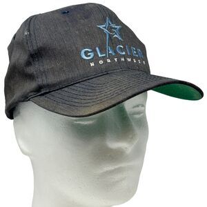 Vintage 90s Glacier Northwest Hat Cap Ready Mix Concrete Snapback 6 Panel Blue
